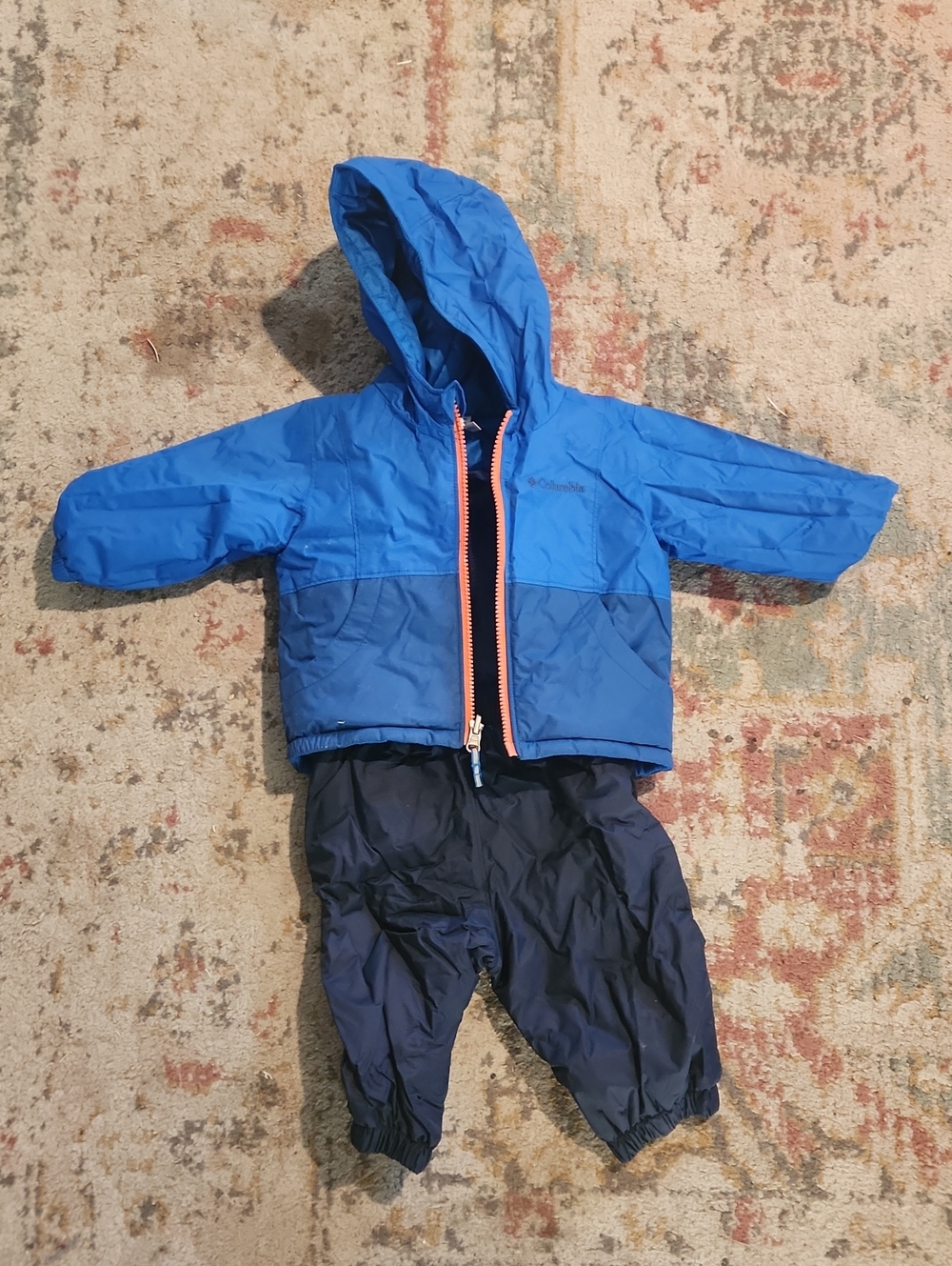 **REVERSIBLE** Columbia Bright and Navy Blue Hooded Jacket with Navy Pants